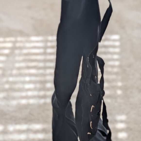 Black Velvet Knee-High Boots – Size 9 – Never Worn - Picture 2 of 4